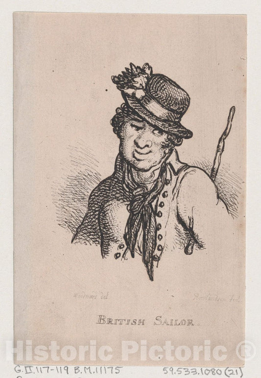 Art Print : Thomas Rowlandson - British Sailor : Vintage Wall Art