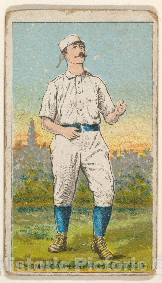 Art Print : D. Buchner & Co, New York - Thompson, Right Field, Detroit, from The Gold Coin Series (N284) for Gold Coin Chewing Tobacco : Vintage Wall Art