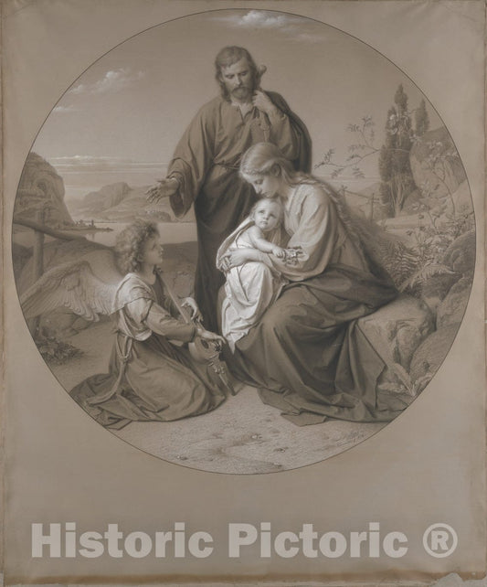 Art Print : Carl Müller - Holy Family : Vintage Wall Art