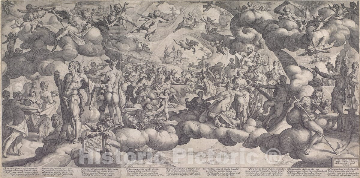 Art Print : Hendrick Goltzius - The Feast of The Gods at The Marriage of Cupid and Psyche : Vintage Wall Art