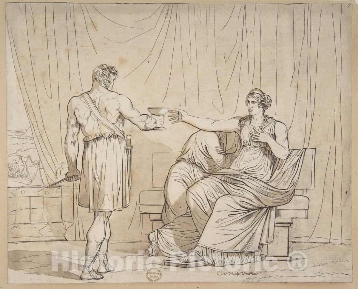 Art Print : Bartolomeo Pinelli - Death of a Roman Matron : Vintage Wall Art