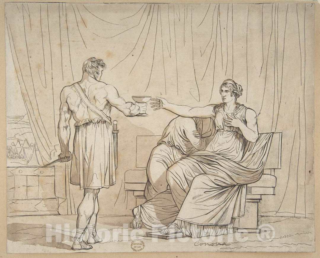 Art Print : Bartolomeo Pinelli - Death of a Roman Matron : Vintage Wall Art