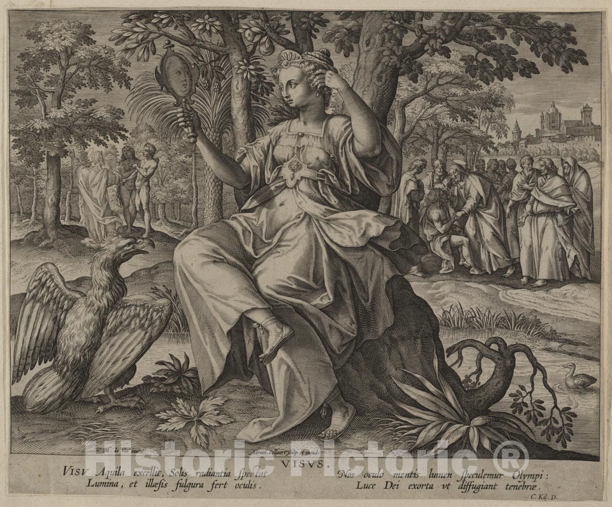 Art Print : Maerten de VOS - Sight (Visus), from The Fiver Senses : Vintage Wall Art