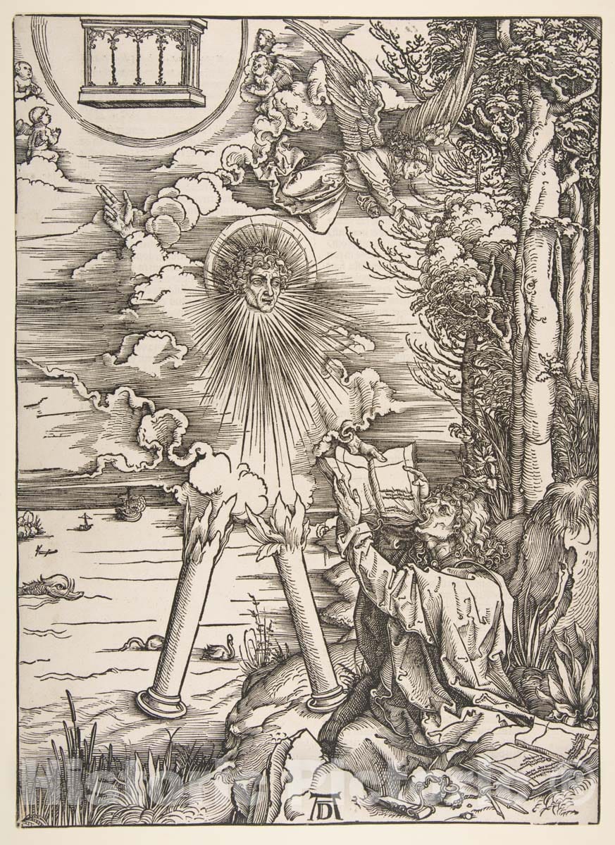 Art Print : Albrecht Dürer - Saint John Devouring The Book, from The Apocalypse 1 : Vintage Wall Art