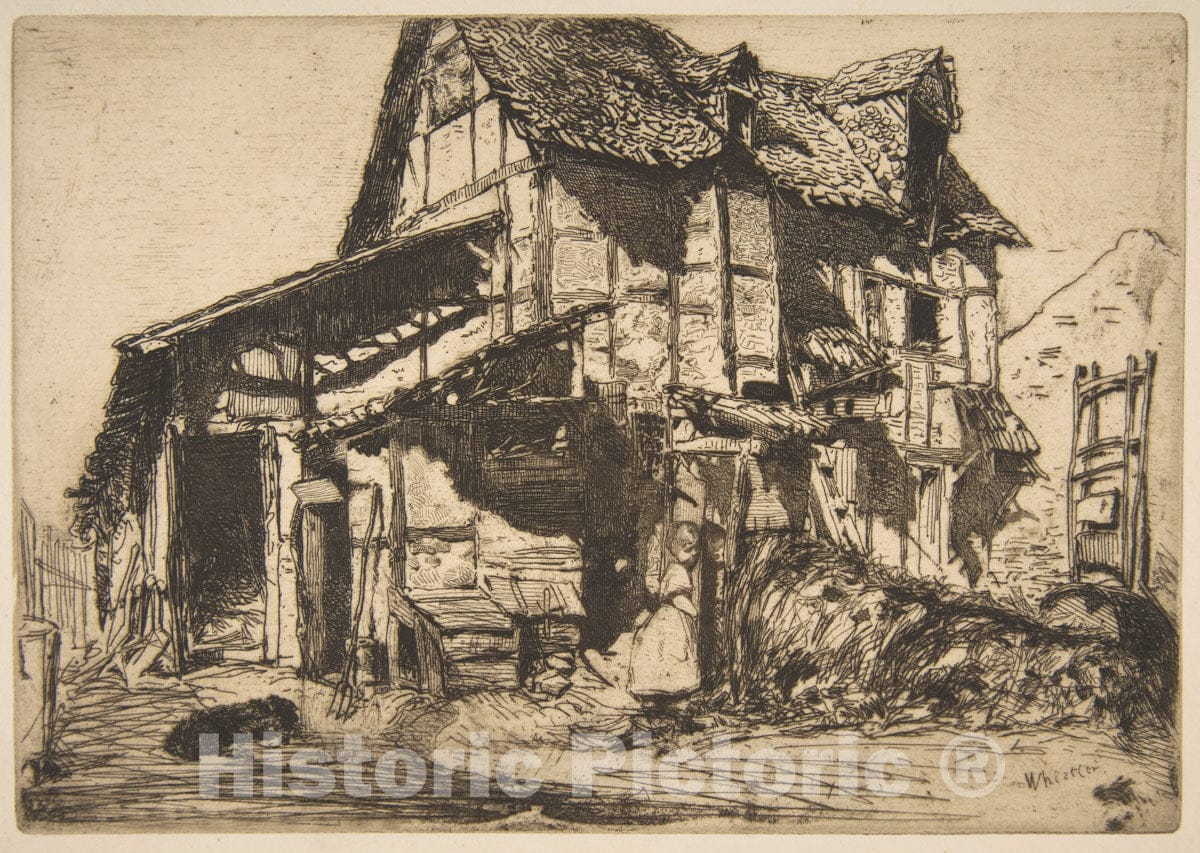 Art Print : James McNeill Whistler - The Unsafe Tenement (The Old Farm) 2 : Vintage Wall Art