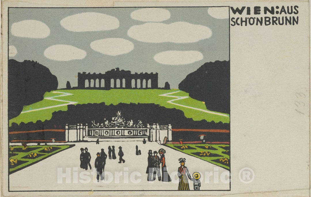 Art Print : Urban Janke - Vienna: from Schönbrunn (Wien: Aus Schönbrunn) : Vintage Wall Art