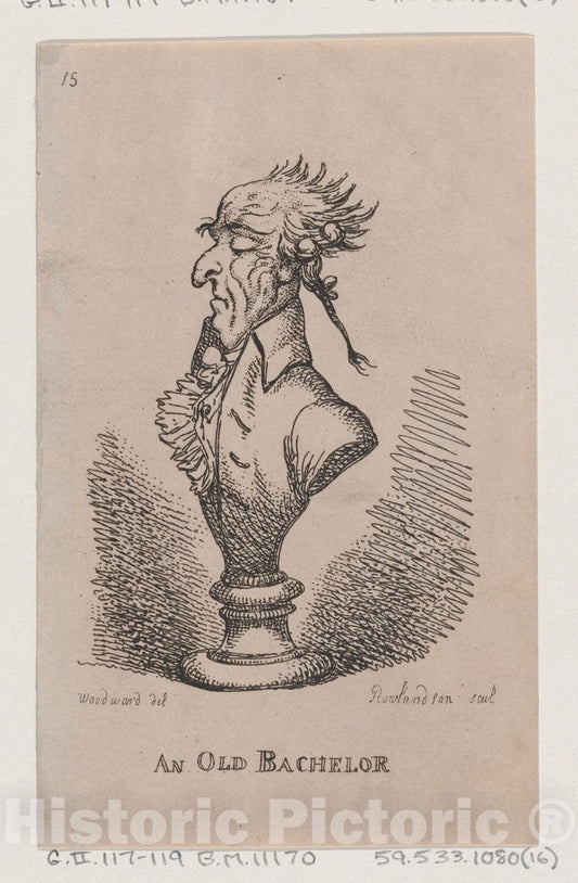 Art Print : Thomas Rowlandson - an Old Bachelor : Vintage Wall Art