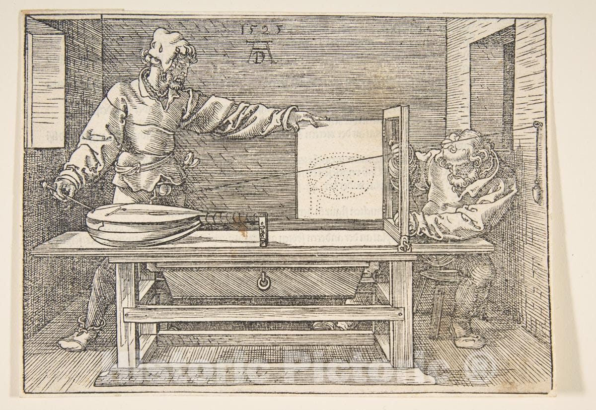 Art Print : Albrecht Dürer - The Draughtsman of The Lute : Vintage Wall Art