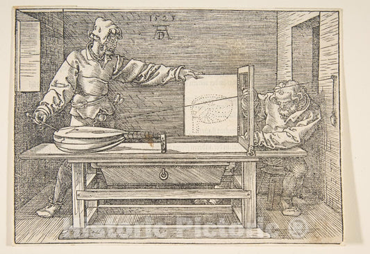 Art Print : Albrecht Dürer - The Draughtsman of The Lute : Vintage Wall Art