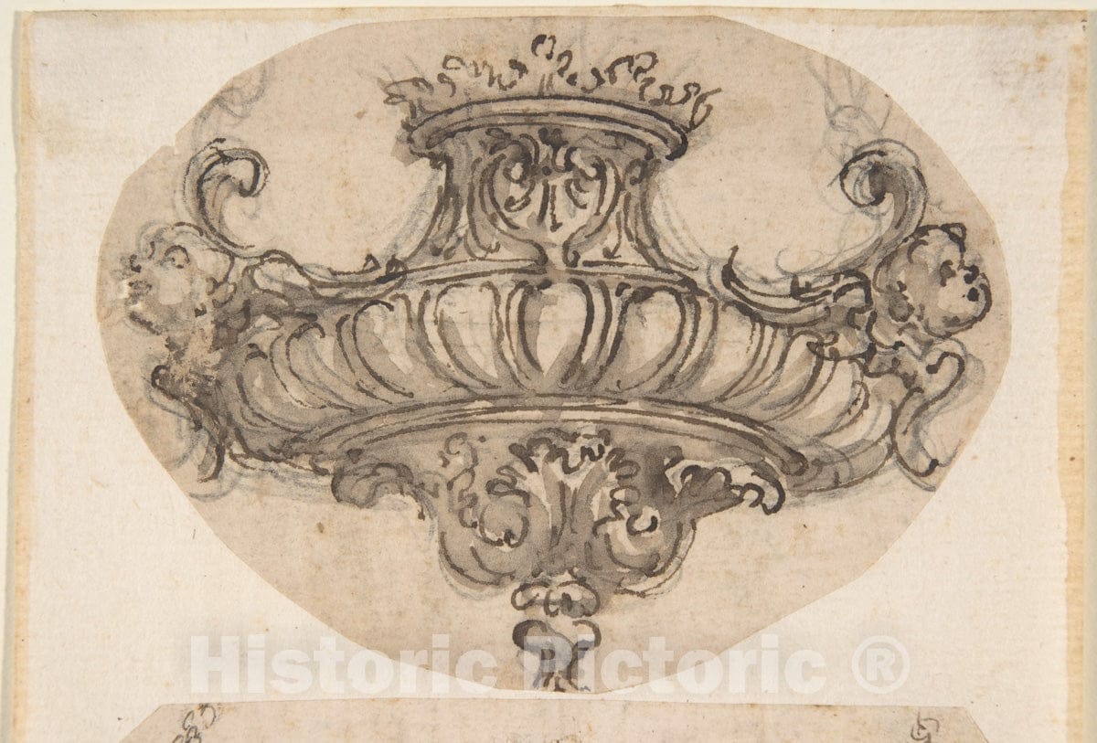 Art Print : Giovanni Battista Foggini - Design for Suspended Censer 2 : Vintage Wall Art