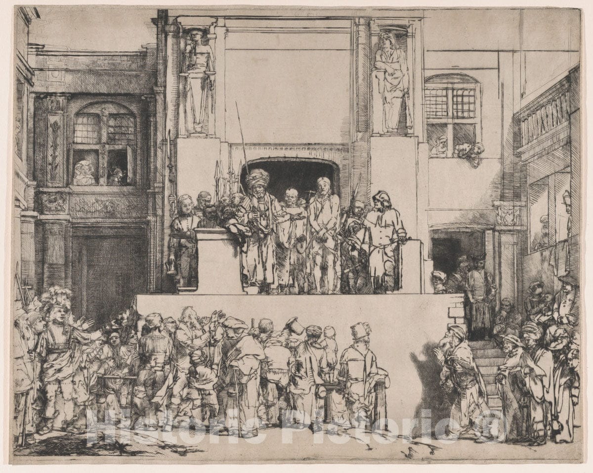 Art Print : Rembrandt (Rembrandt Van Rijn) - Christ Presented to The People 2 : Vintage Wall Art