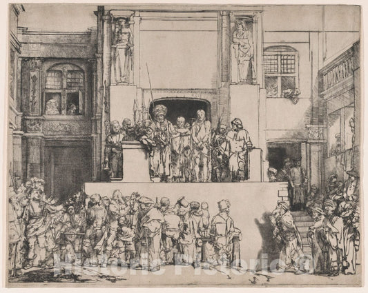 Art Print : Rembrandt (Rembrandt Van Rijn) - Christ Presented to The People 2 : Vintage Wall Art