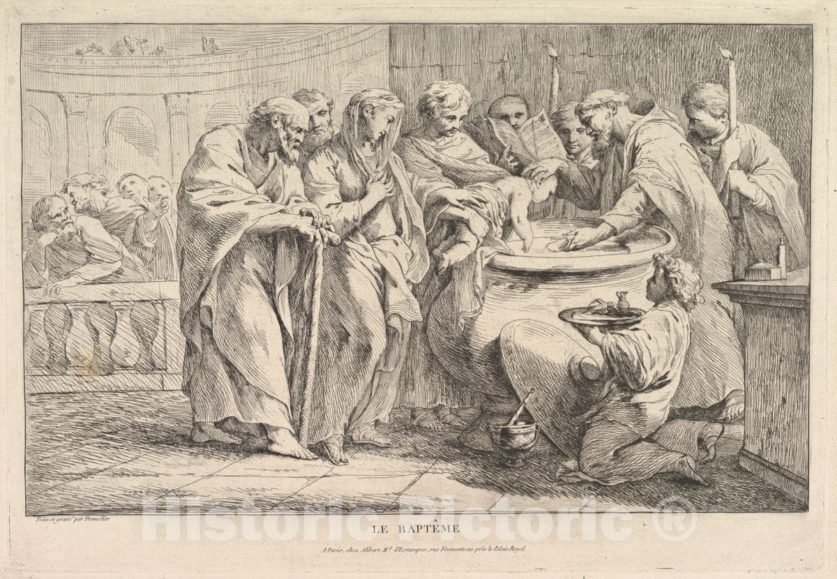 Art Print : Pierre Charles Trémolières - The Baptism : Vintage Wall Art