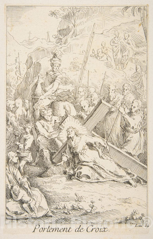 Art Print : Claude Gillot - Carrying The Cross : Vintage Wall Art