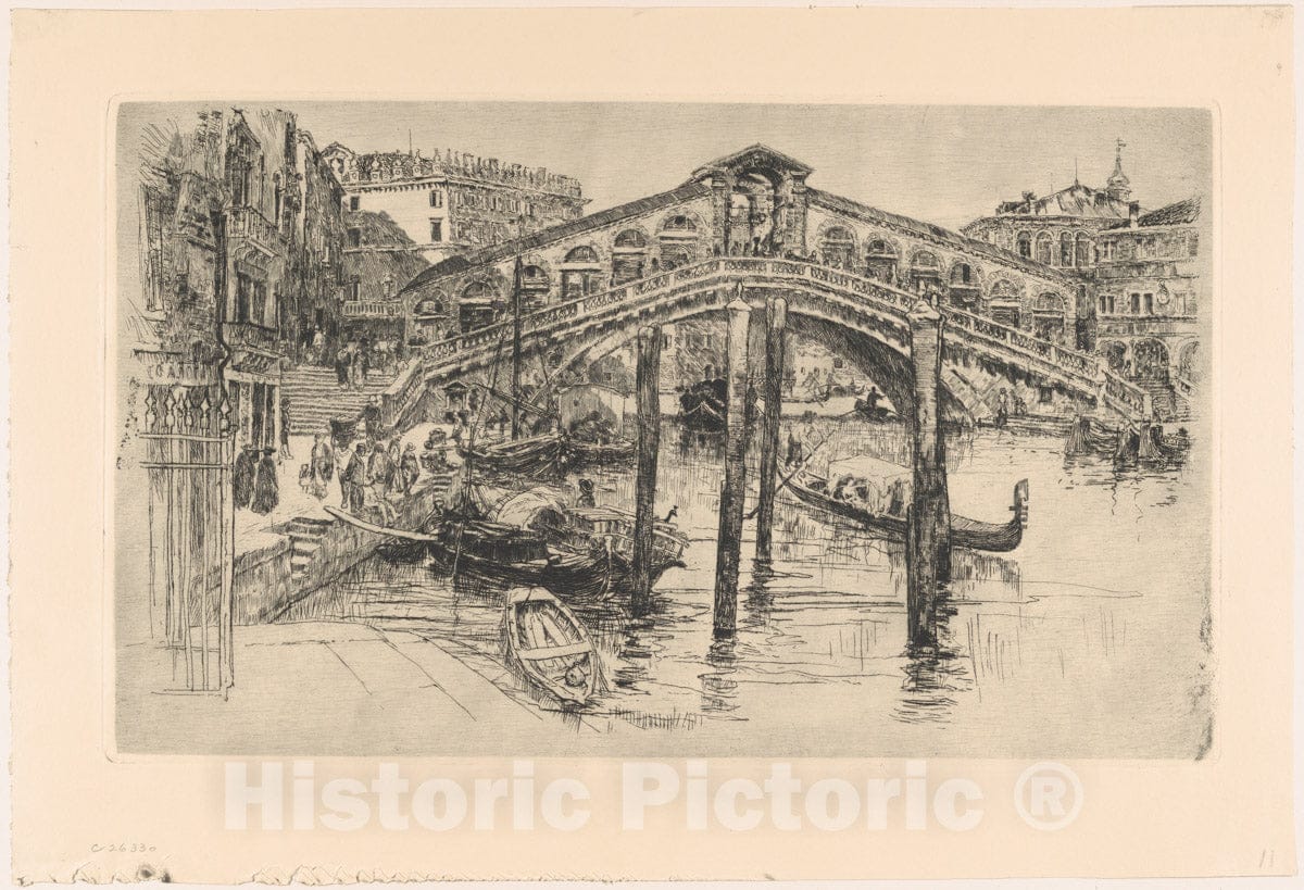 Art Print : Frank Duveneck - The Rialto, Venice : Vintage Wall Art