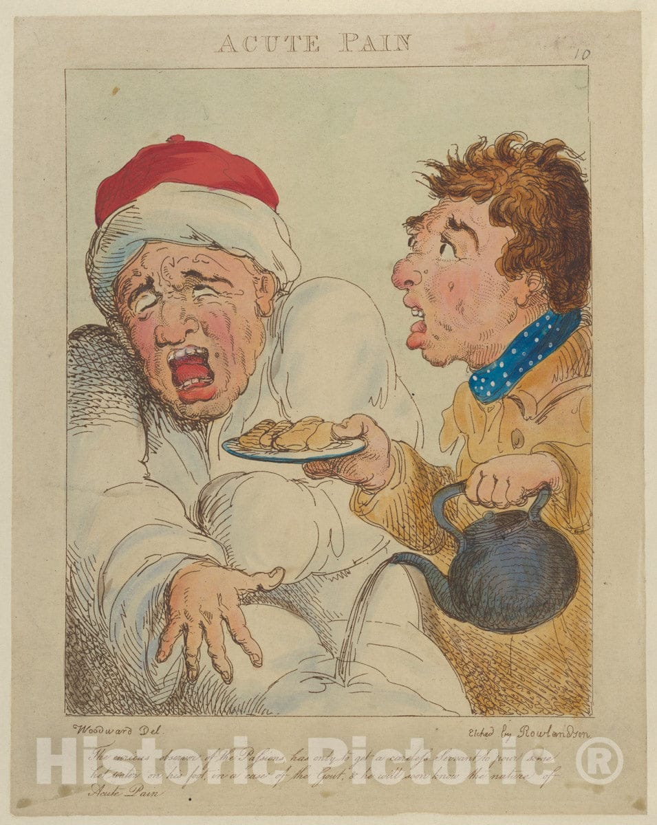 Art Print : Thomas Rowlandson - Acute Pain : Vintage Wall Art