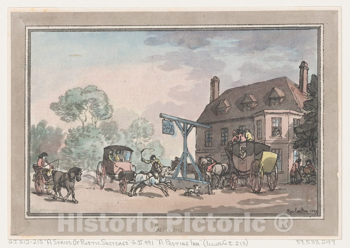 Art Print : Thomas Rowlandson - A Posting Inn : Vintage Wall Art