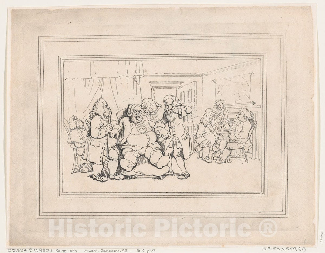 Art Print : Thomas Rowlandson - Comforts of Bath, Plate 9 2 : Vintage Wall Art