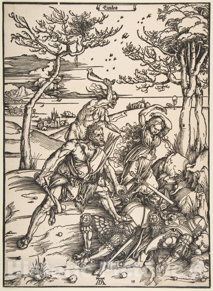Art Print : Albrecht Dürer - Hercules and Cacus 2 : Vintage Wall Art