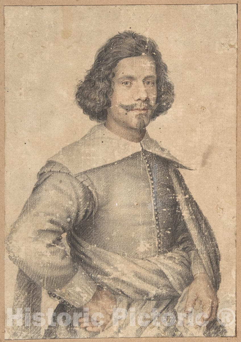 Art Print : Spanish, 17th Century - A Portrait of a Man : Vintage Wall Art