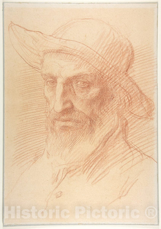 Art Print : Alphonse Legros - Head of a Gamekeeper : Vintage Wall Art