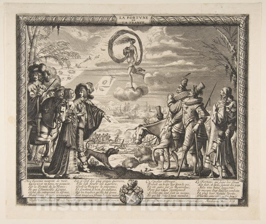 Art Print : Abraham Bosse - Fortune Favoring France : Vintage Wall Art