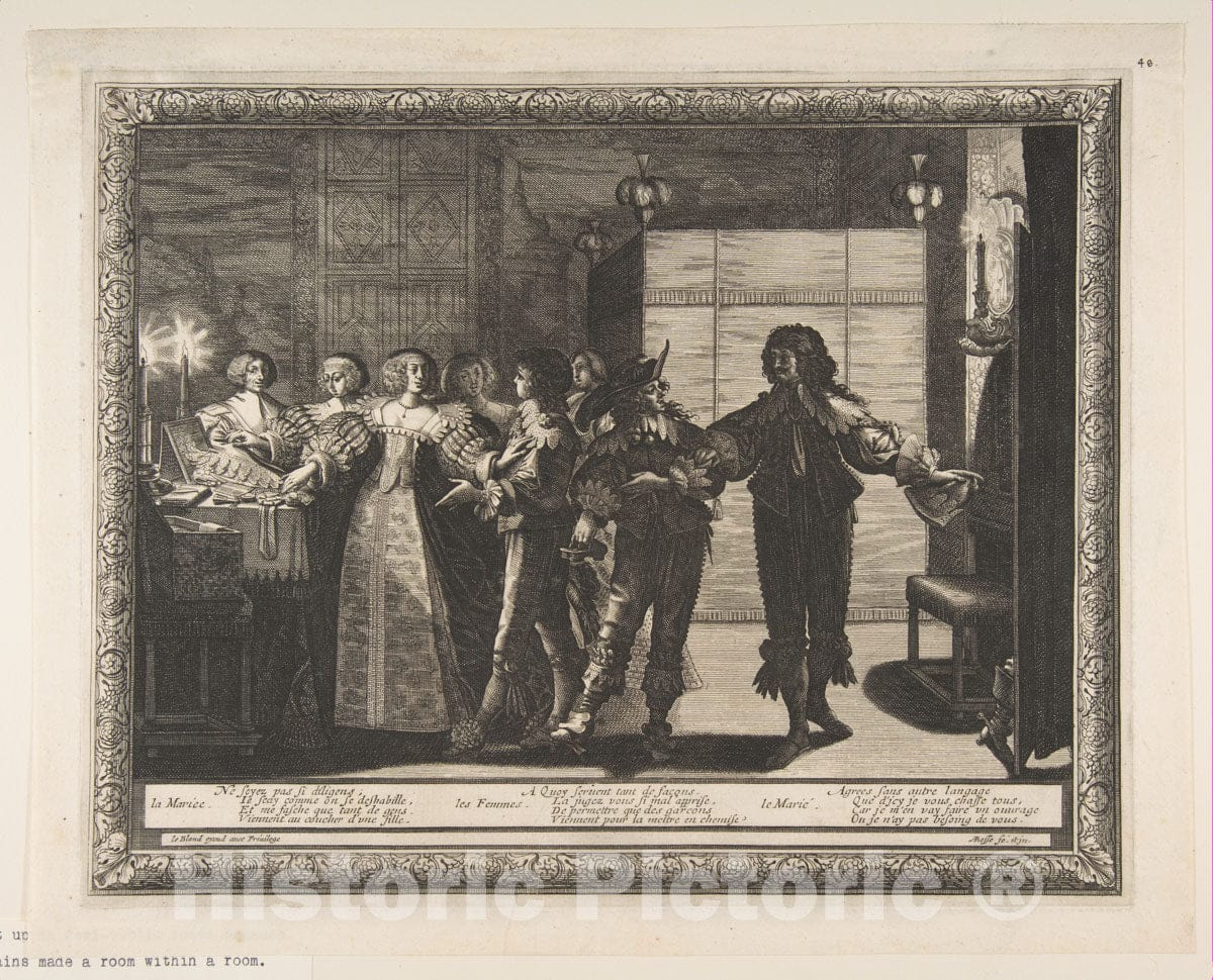 Art Print : Abraham Bosse - The Bride Taken Home : Vintage Wall Art