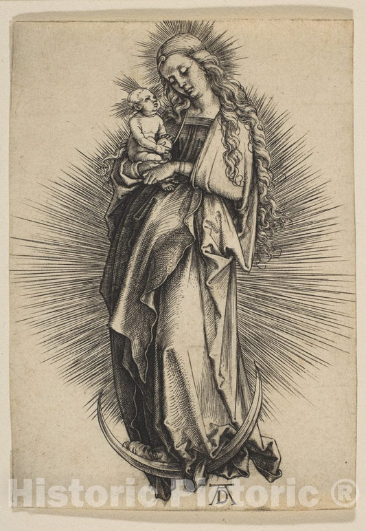 Art Print : Albrecht Dürer - The Virgin on The Crescent : Vintage Wall Art