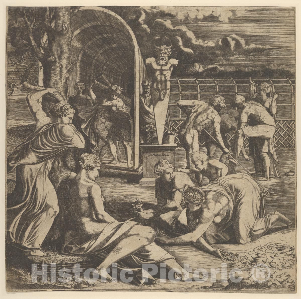 Art Print : Léon Davent - The Garden of Vertumnus 2 : Vintage Wall Art