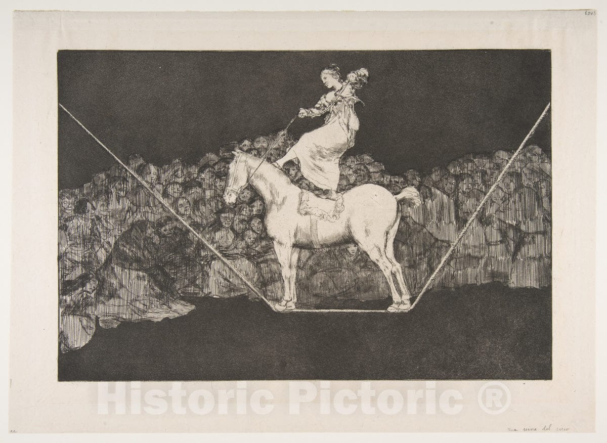 Art Print : Goya - Plate B from The 'Disparates':Punctual Folly : Vintage Wall Art