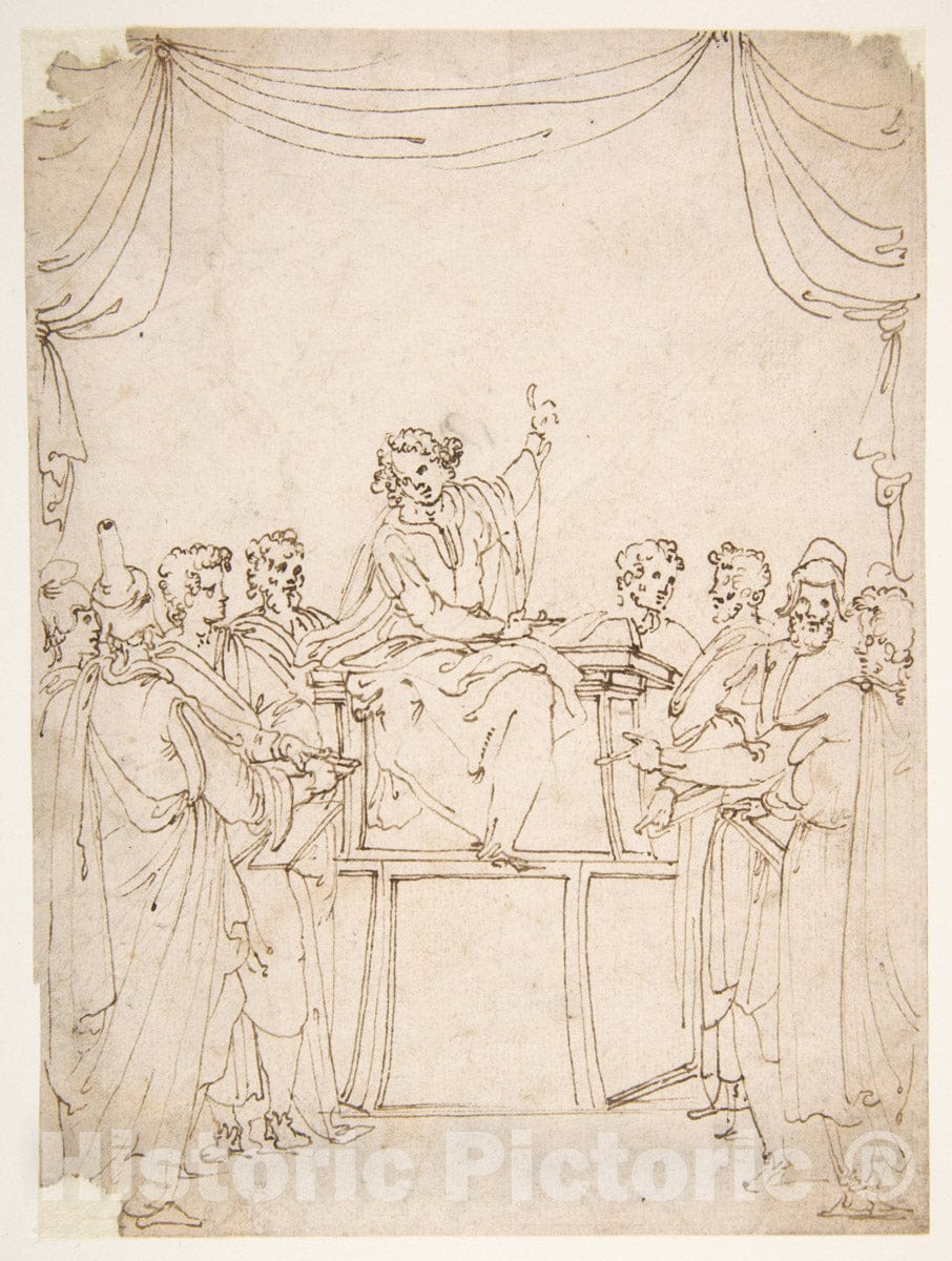 Art Print : Ercole Setti - Jesus Disputing with The Doctors in The Temple (Luke 2:46-47) : Vintage Wall Art