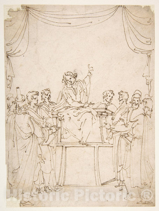 Art Print : Ercole Setti - Jesus Disputing with The Doctors in The Temple (Luke 2:46-47) : Vintage Wall Art