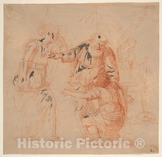 Art Print : Andrea Sacchi - Abraham Dismissing Hagar : Vintage Wall Art