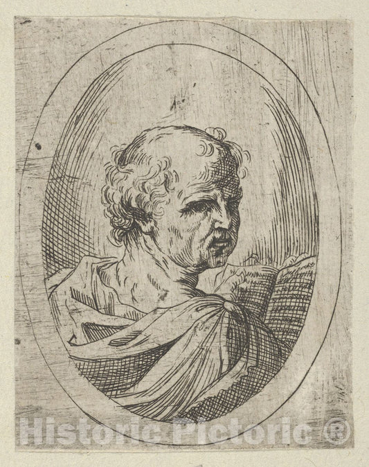 Art Print : an Apostle seen from Behind and Turning to The Right - Artist: Guido Reni - Created: 1600–1640 2 : Vintage Wall Art