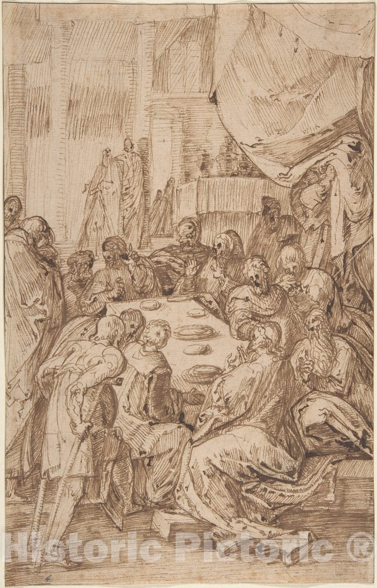 Art Print : Master of The Egmont Albums - The Last Supper : Vintage Wall Art