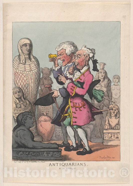 Art Print : Thomas Rowlandson - Antiquarians à la Greque : Vintage Wall Art