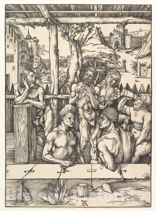 Art Print : Albrecht Dürer - The Bath House 2 : Vintage Wall Art