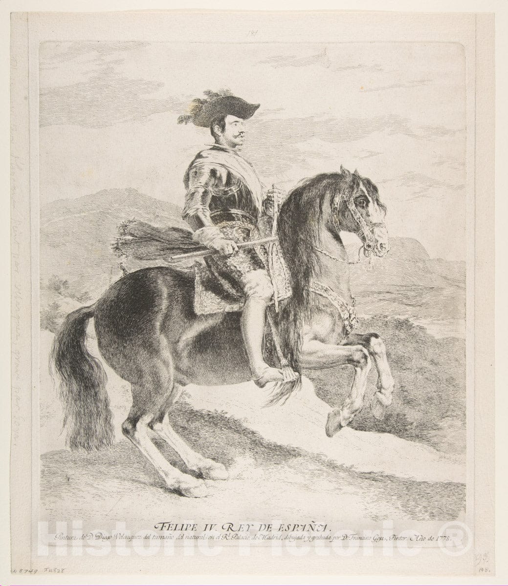 Art Print : Goya - Philip IV on Horseback, After Velázquez : Vintage Wall Art
