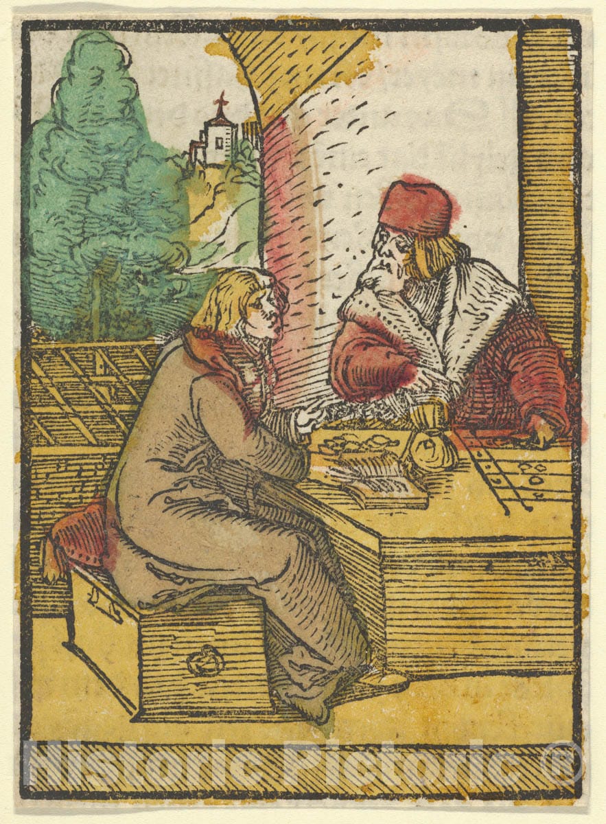 Art Print : Hans Schäufelein - The Parable of The Rich Man and The Housekeeper, 2, from Das Plenarium : Vintage Wall Art