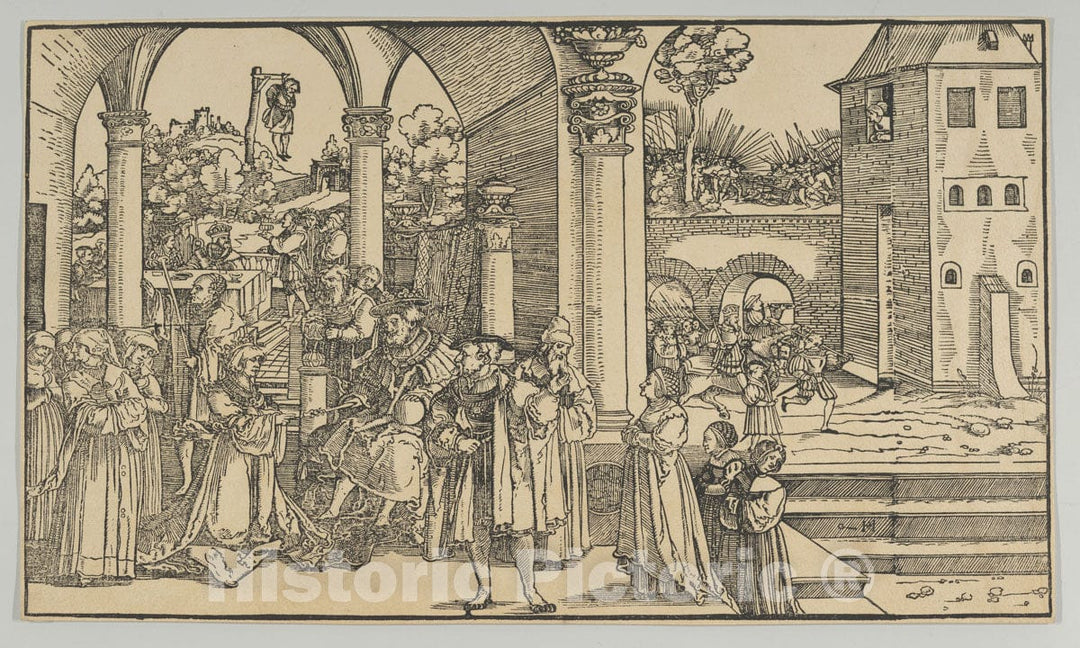 Art Print : Hans Schäufelein - The Story of Esther : Vintage Wall Art