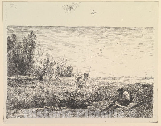 Art Print : Charles-François Daubigny - La Fenaison (Harvest) : Vintage Wall Art