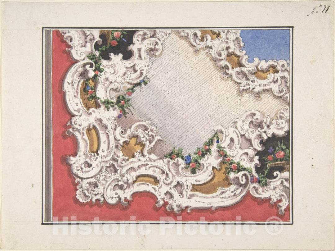 Art Print : Italian, 19th Century - Design for a Ceiling : Vintage Wall Art