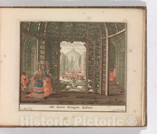Art Print : Carel Allard - 'Het Groene Koningins Kabinet', in: Tooneel Der Voornaamste Nederlands Huizen, En Lust Hoven, Naar T Leven Afgebeeld : Vintage Wall Art