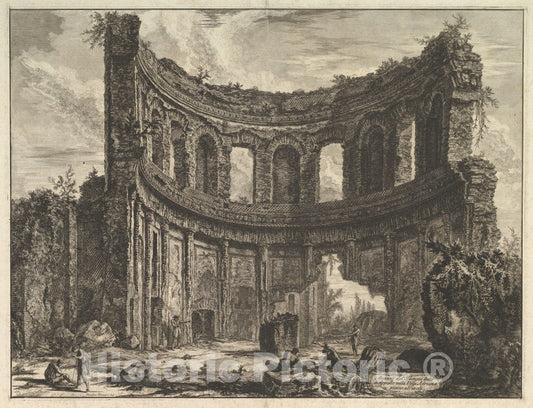 Art Print : Avanzi del Tempio detto di Apollo Nella Villa Adriana vicino a Tivoli - Artist: Giovanni Battista Piranesi - Created: c1768 : Vintage Wall Art