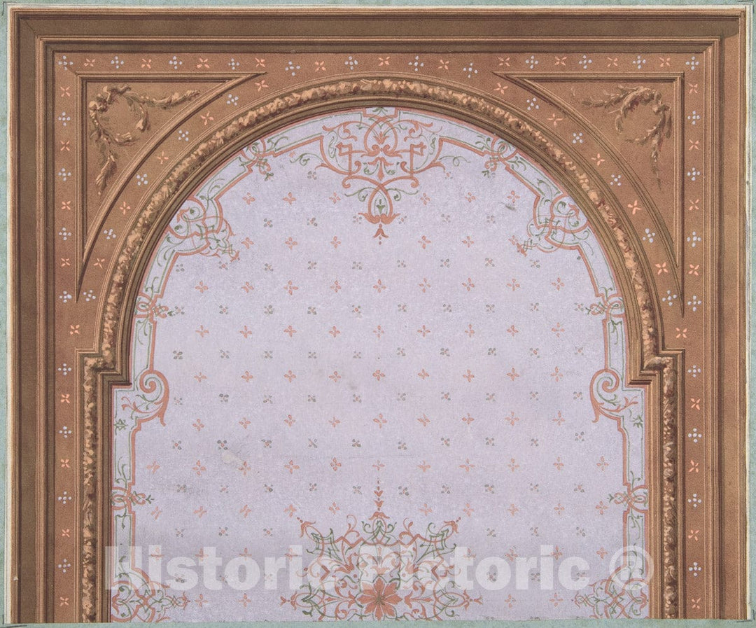 Art Print : Jules-Edmond-Charles Lachaise - Design for Ceiling, Hôtel Cottier 1 : Vintage Wall Art