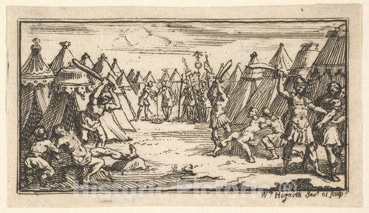 Art Print : William Hogarth - Breaking The Legs (John Beaver, Roman Military Punishments, 1725) : Vintage Wall Art