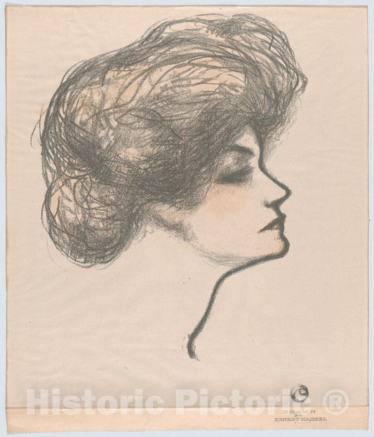 Art Print : Ernest Haskell - Mrs. Fiske : Vintage Wall Art