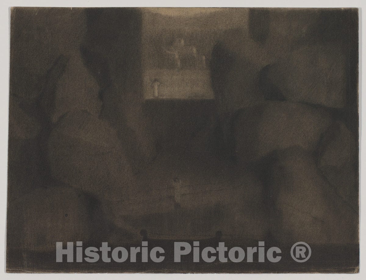 Art Print : Herbert E. Crowley - Arrival in a Dark Landscape, Possibly a Stage Set Design : Vintage Wall Art