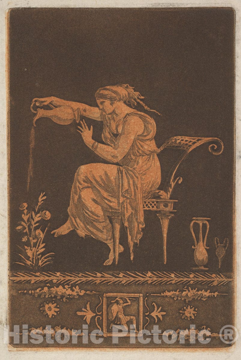 Art Print : Ornament Young Draped Woman - Artist: Jean Jacques Lagrenee - Created: c1784 2 : Vintage Wall Art