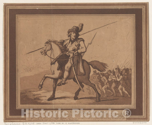Art Print : Thomas Rowlandson - Henry Munro, Chief of The Irish Rebels : Vintage Wall Art